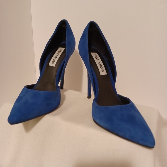 STEVE MADDEN Women's Blue Faux Suede High Heel Pumps. Size 6.5M - Picture 4 of 11